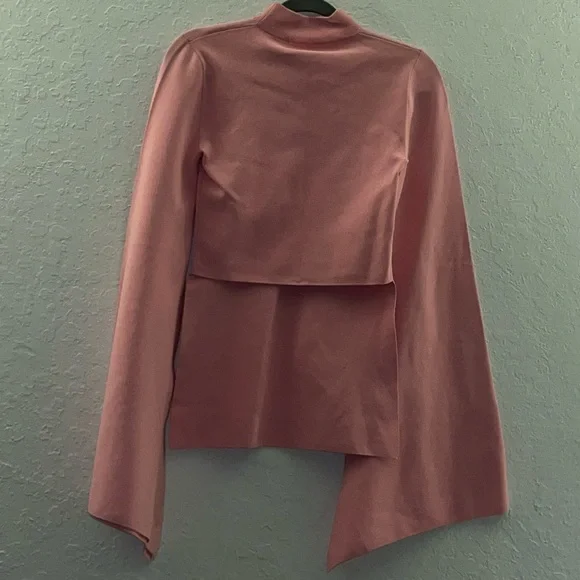 Solace London Pink Top Adelia Cut Out Wide sleeves Cut Out Back Size US 2 Women - Picture 2 of 4
